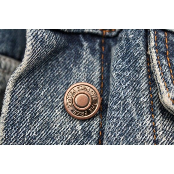 FREE PEOPLE We The FREE Jolene Trucker Oversized Denim Jean Jacket, Size XS - Picture 8 of 15